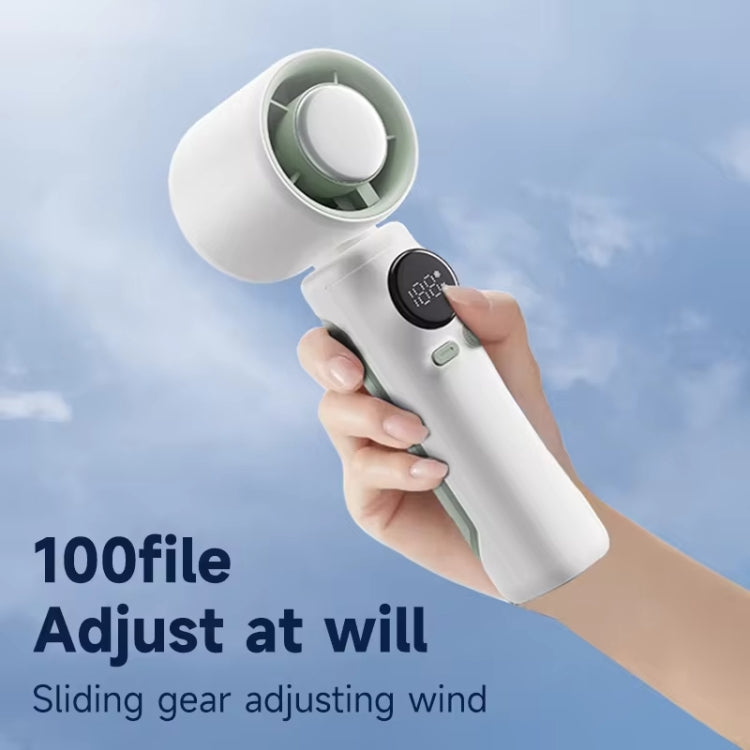 Turbo Handheld Small Fan Outdoor 100-speed Cooling Fan Built-in 4000 mAh Battery(White)