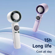 Turbo Handheld Small Fan Outdoor 100-speed Cooling Fan Built-in 4000 mAh Battery(White)