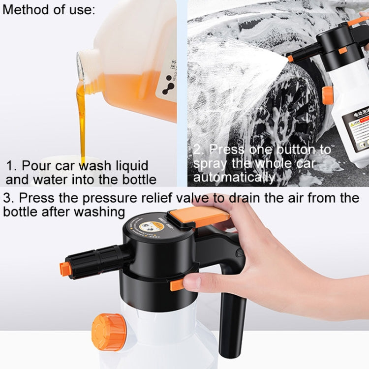 2L Car Wash Electric Foam Sprayer Rechargeable Pressurized PA Pot Electric Booster Sprayer(White) - Car washing supplies by PMC TechLife | Online Shopping South Africa | PMC TechLife | Buy Now Pay Later Mobicred