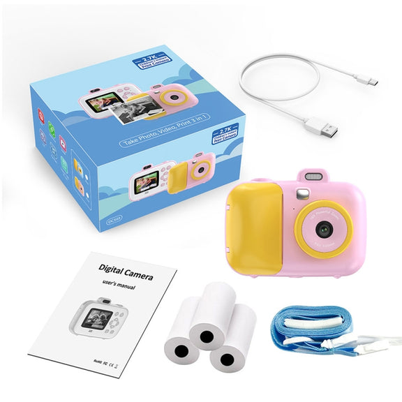 2.4-Inch Smart Digital Kids Thermal Printing Camera With Printing Paper, Color: 503J Pink Fixed Focus