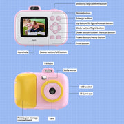 2.4-Inch Smart Digital Kids Thermal Printing Camera With Printing Paper, Color: 503J Blue Fixed Focus