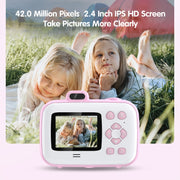 2.4-Inch Smart Digital Kids Thermal Printing Camera With Printing Paper, Color: 503AF Blue Focus