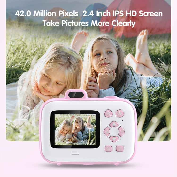 2.4-Inch Smart Digital Kids Thermal Printing Camera With Printing Paper, Color: 503J Pink Fixed Focus