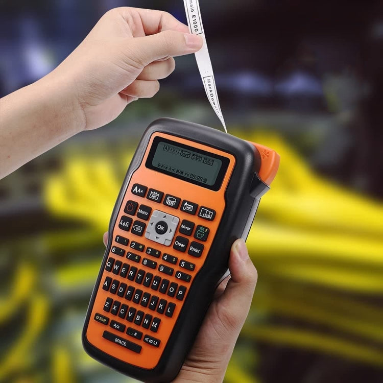 Phomemo E1000 Handheld Industrial Label Maker Thermal Transfer Printer with Keyboard, US Plug(Orange) - Receipt Printers by Phomemo | Online Shopping South Africa | PMC TechLife | Buy Now Pay Later Mobicred
