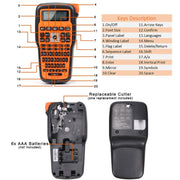 Phomemo E1000 Handheld Industrial Label Maker Thermal Transfer Printer with Keyboard, US Plug(Orange)