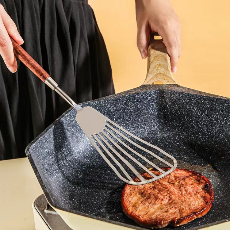 304 Stainless Steel Walnut Handle Cooking Tools Home Restaurant Kitchen Gadgets, Style: Rice Spoon