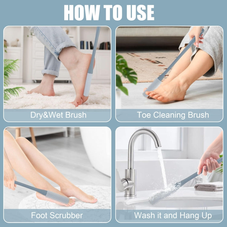 Foot Washing Brush Dry and Wet Toe Cleaning and Anti-Itch Brush, Style: Short Bristle(Lake Blue Gray) - Bath Brushes & Sponges by PMc TechLife | Online Shopping South Africa | PMc TechLife | Buy Now Pay Later Mobicred