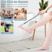 Foot Washing Brush Dry and Wet Toe Cleaning and Anti-Itch Brush, Style: Long Bristle(Pink)