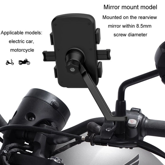 Mountain Road Bike Phone Holder Motorcycle Aluminum Alloy Riding Navigation Bracket, Model: Rearview Mirror Model