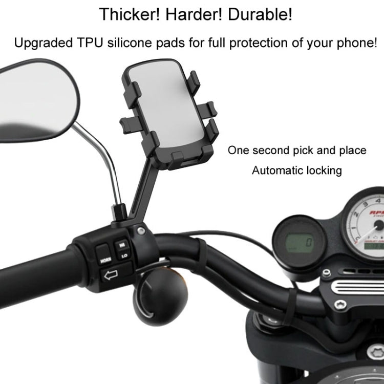 Mountain Road Bike Phone Holder Motorcycle Aluminum Alloy Riding Navigation Bracket, Model: Rearview Mirror Model