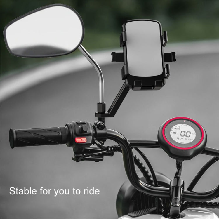 Mountain Road Bike Phone Holder Motorcycle Aluminum Alloy Riding Navigation Bracket, Model: Rearview Mirror Model