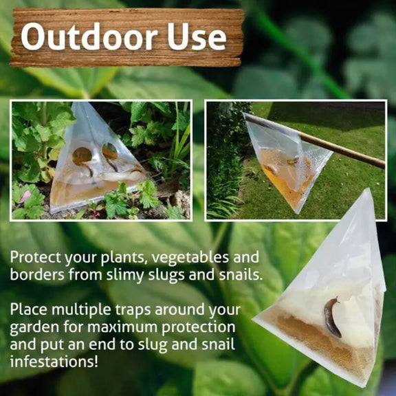 20pcs /Pack Snail Slug Trap Bag Garden Vegetable Plot Trap Transparent Plastic Bag