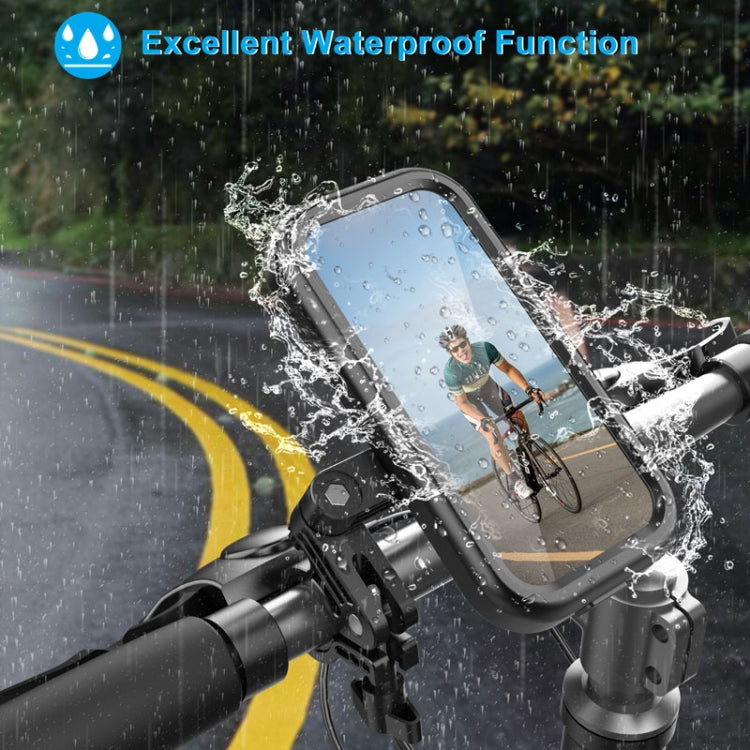 Water-resistant Motorcycle Bicycle Cell Phone Holder 360 Rotating Riding Navigation Holder, Model: Handlebar