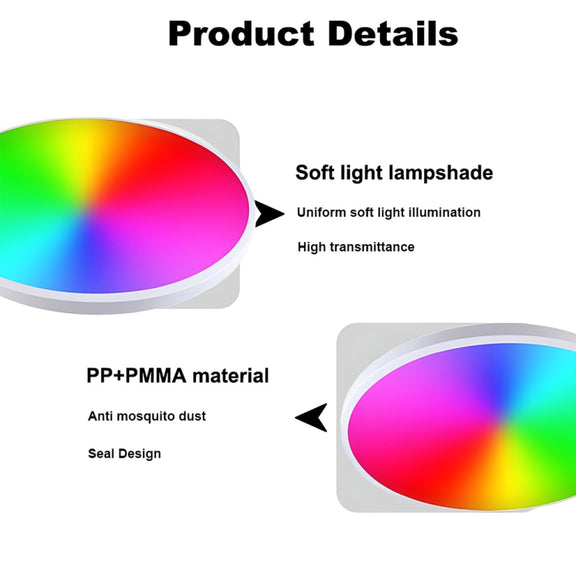 24W 30cm RGBCW Full Color Smart WiFi Tuya Ceiling Light with Remote Control