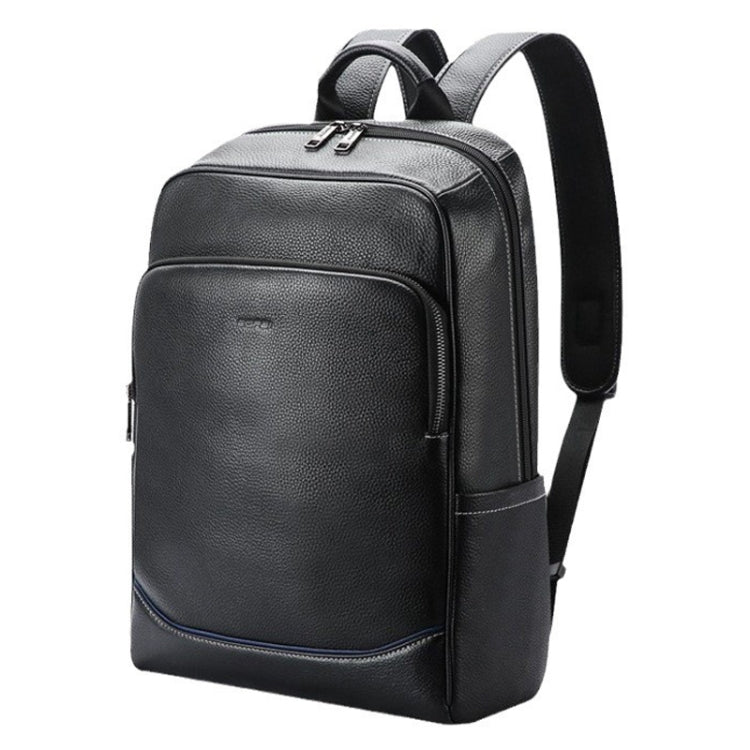 Bopai 61-121671A Top-Layer Cowhide Large-Capacity Casual Business Laptop Backpack(Black) - free shipping - PMC Jewellery - Order now!