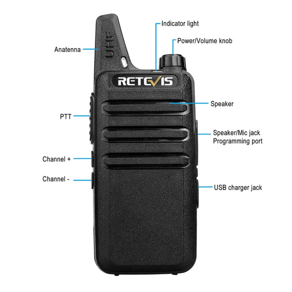RETEVIS RT22 Hotel Mini Charging Two-Way Wireless Intercom Walkie Talkie(EU Frequency no Plug)