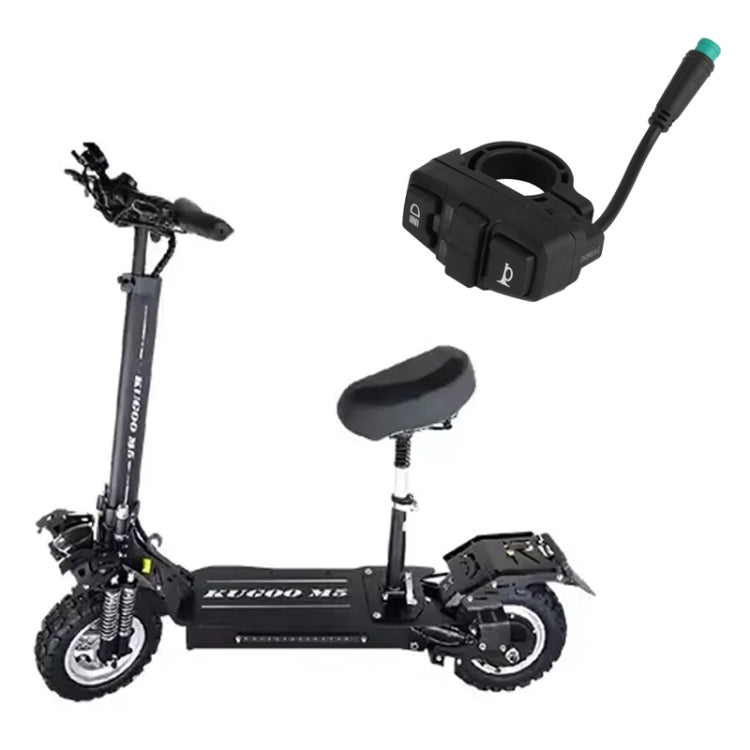 For KUGOO M5 AIMITE Electrical Scooter Horn Headlight Steering Control Three Function Switch(Black) - Accessories & Parts by AIMITE | Online Shopping South Africa | PMC TechLife | Buy Now Pay Later Mobicred