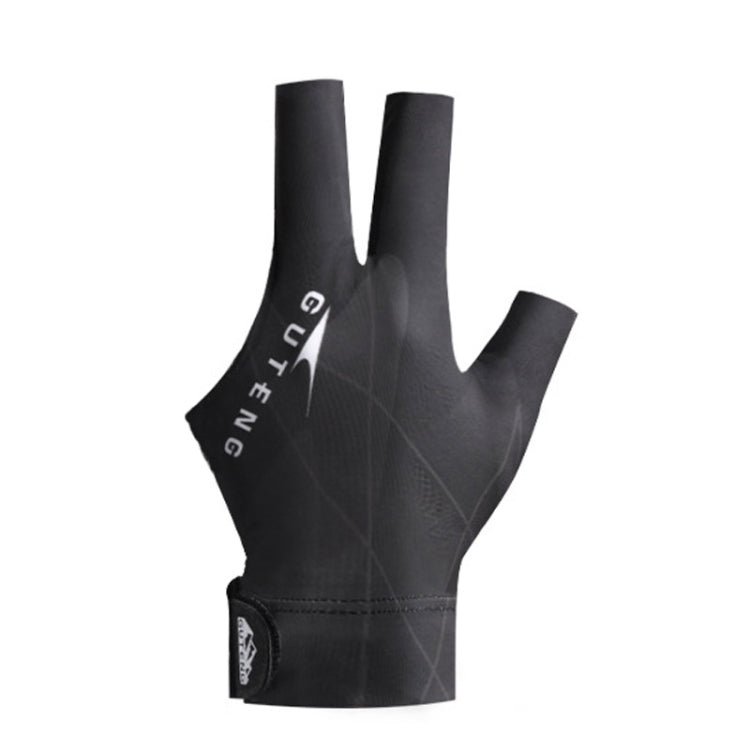 GUTENG Three Finger Thin Breathable Wear-Resistant Non-Slip Snooker Billiard Gloves, Style: Left Hand Half Finger (Printed Black) - Safety Gloves by GUTENG | Online Shopping South Africa | PMC Jewellery | Buy Now Pay Later Mobicred