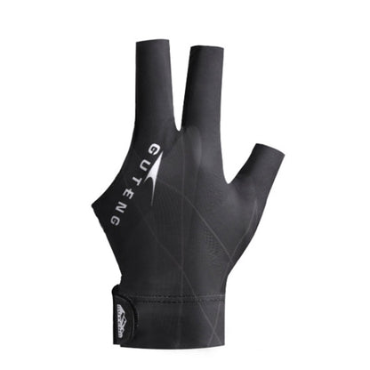 GUTENG Three Finger Thin Breathable Wear-Resistant Non-Slip Snooker Billiard Gloves, Style: Left Hand Half Finger (Printed Black) - Safety Gloves by GUTENG | Online Shopping South Africa | PMC Jewellery | Buy Now Pay Later Mobicred