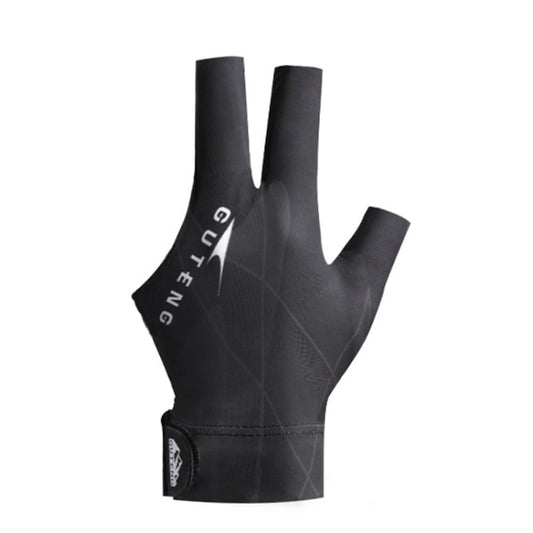 GUTENG Three Finger Thin Breathable Wear-Resistant Non-Slip Snooker Billiard Gloves, Style: Left Hand Half Finger (Printed Black) - Safety Gloves by GUTENG | Online Shopping South Africa | PMC Jewellery | Buy Now Pay Later Mobicred