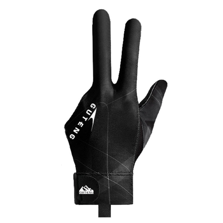 GUTENG Three Finger Thin Breathable Wear-Resistant Non-Slip Snooker Billiard Gloves, Style: Left Hand Full Finger (Printed Black) - free shipping - PMC Jewellery - Order now!