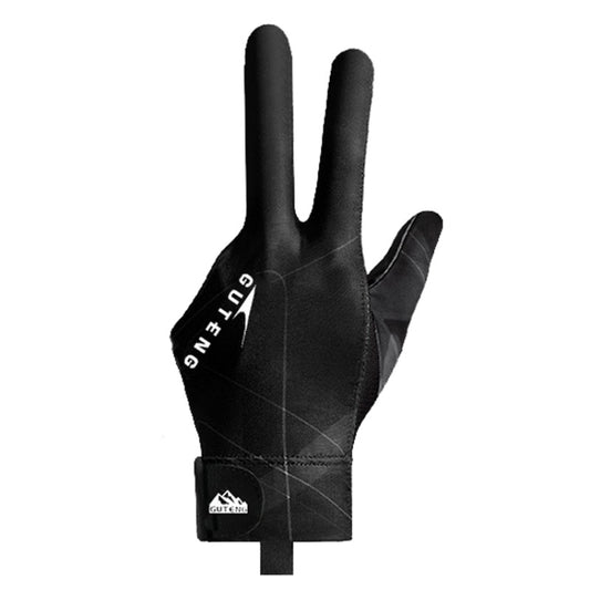 GUTENG Three Finger Thin Breathable Wear-Resistant Non-Slip Snooker Billiard Gloves, Style: Left Hand Full Finger (Printed Black) - free shipping - PMC Jewellery - Order now!
