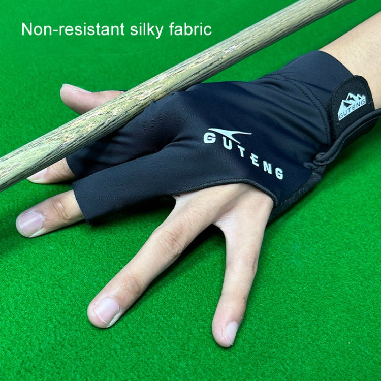 GUTENG Three Finger Thin Breathable Wear-Resistant Non-Slip Snooker Billiard Gloves, Style: Left Hand Half Finger (Printed Black) - Safety Gloves by GUTENG | Online Shopping South Africa | PMC TechLife | Buy Now Pay Later Mobicred