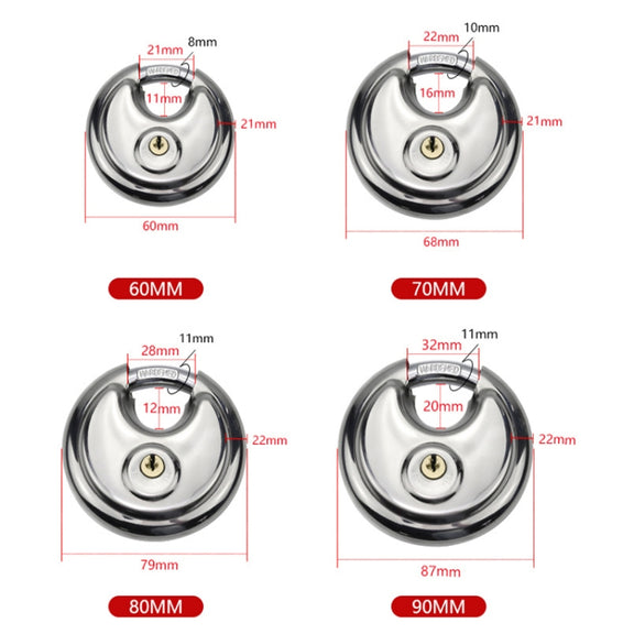 70mm Household Anti-Theft Rust-Proof And Water-resistant Pure Copper Core Round Padlock