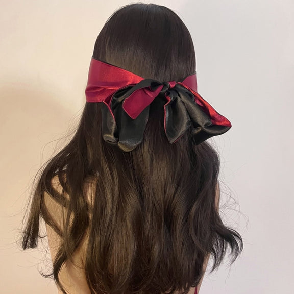 Ribbon Erotic Eye Mask Bondage Tie Up Toys(Wine Red Black)