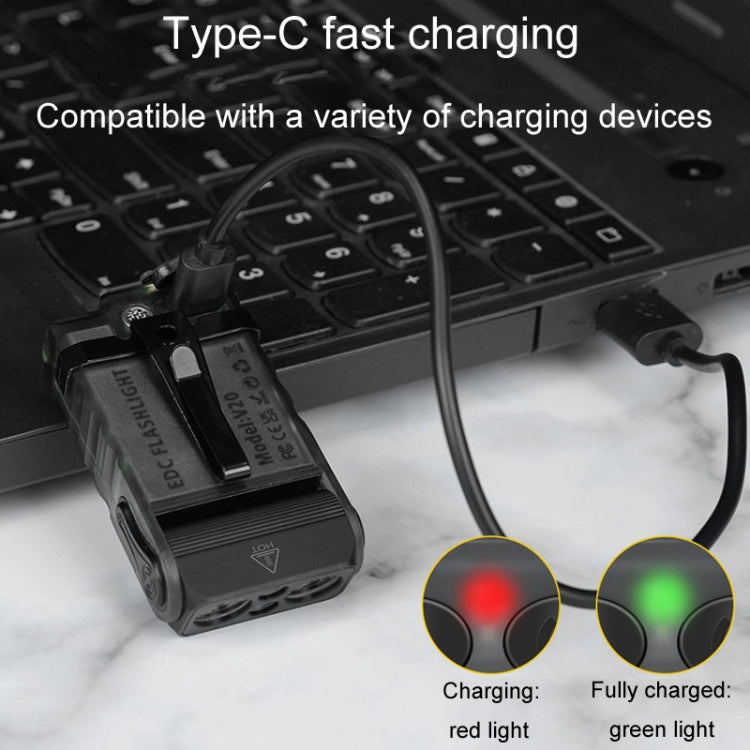 V20 Portable Keychain Light Rechargeable Bright Mini Flashlight(White Red Light) - free shipping - PMc TechLife - Order now!