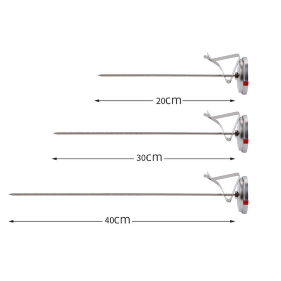 20cm Long Stem Stainless Steel Thermometer with Pot Clip for Frying, Cooking, Turkey, Food, Milk
