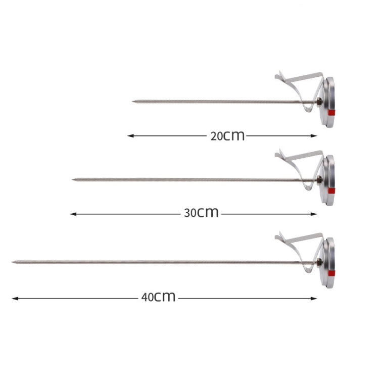 30cm Long Stem Stainless Steel Thermometer with Pot Clip for Frying, Cooking, Turkey, Food, Milk