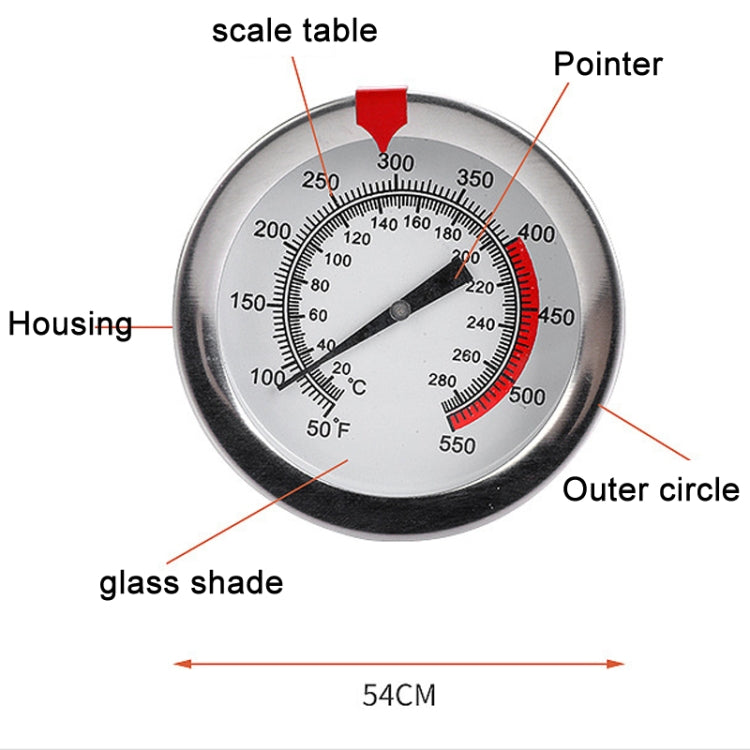 30cm Long Stem Stainless Steel Thermometer with Pot Clip for Frying, Cooking, Turkey, Food, Milk