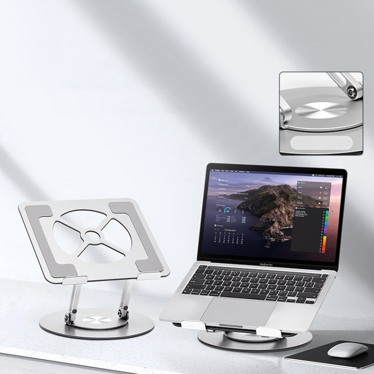 Aluminum Alloy Laptop Stand Notebook Riser with 360 Degree Rotating Base,(Silver) - Laptop Stand by PMC Jewellery | Online Shopping South Africa | PMC Jewellery | Buy Now Pay Later Mobicred