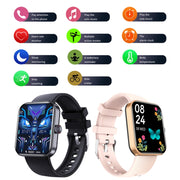 F16 2.0-inch IP67 Water-resistant Wellness Tracking Bluetooth Call Smart Watch(Gold)