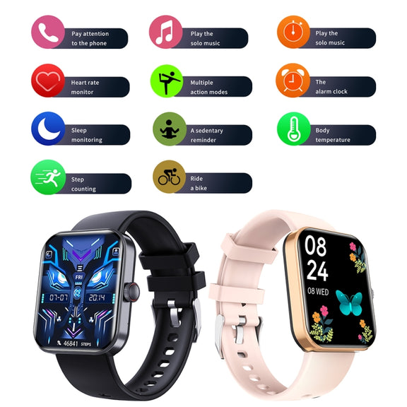 F16 2.0-inch IP67 Water-resistant Wellness Tracking Bluetooth Call Smart Watch(Grey)