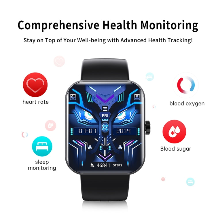 F16 2.0-inch IP67 Waterproof Health Monitoring Bluetooth Call Smart Watch(Black) - Smart Watches by PMC TechLife | Online Shopping South Africa | PMC TechLife | Buy Now Pay Later Mobicred