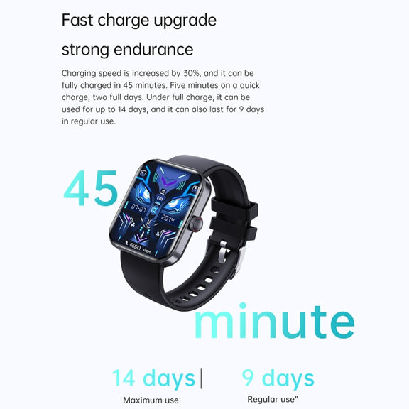 F16 2.0-inch IP67 Water-resistant Wellness Tracking Bluetooth Call Smart Watch(Grey)