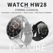 HW28 1.39-inch IP67 Water-resistant Wellness Tracking Bluetooth Call Smart Watch with NFC Payment(Black)