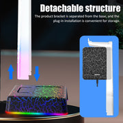 Z3 Cracked With 3USB Expansion Port Headphone Stand RGB Ambient Light Headphone Display Holder(Black)