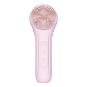 Sonic Water-resistant Facial Cleansing Brush Rechargeable Hot Compress Face Scrubber Cleanser(Pink)