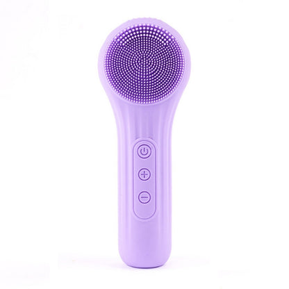 Sonic Waterproof Facial Cleansing Brush Rechargeable Hot Compress Face Scrubber Cleanser(Purple) - free shipping - PMC Jewellery - Order now!