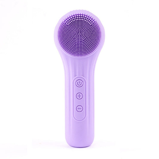 Sonic Waterproof Facial Cleansing Brush Rechargeable Hot Compress Face Scrubber Cleanser(Purple) - free shipping - PMC Jewellery - Order now!