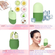 Silicone Wave Pattern Ice Compartment Mould Facial Beauty Massage Pore Shrinking Ice Cube Mold(Blue)