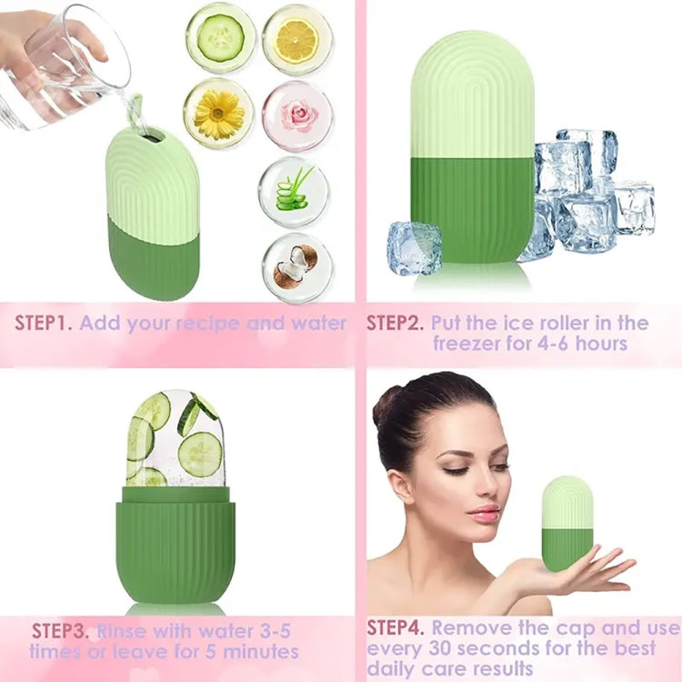 Silicone Wave Pattern Ice Compartment Mould Facial Beauty Massage Pore Shrinking Ice Cube Mold(Green) - free shipping - PMC TechLife - Order now!