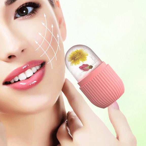 Silicone Wave Pattern Ice Compartment Mould Facial Beauty Massage Pore Shrinking Ice Cube Mold(Blue)