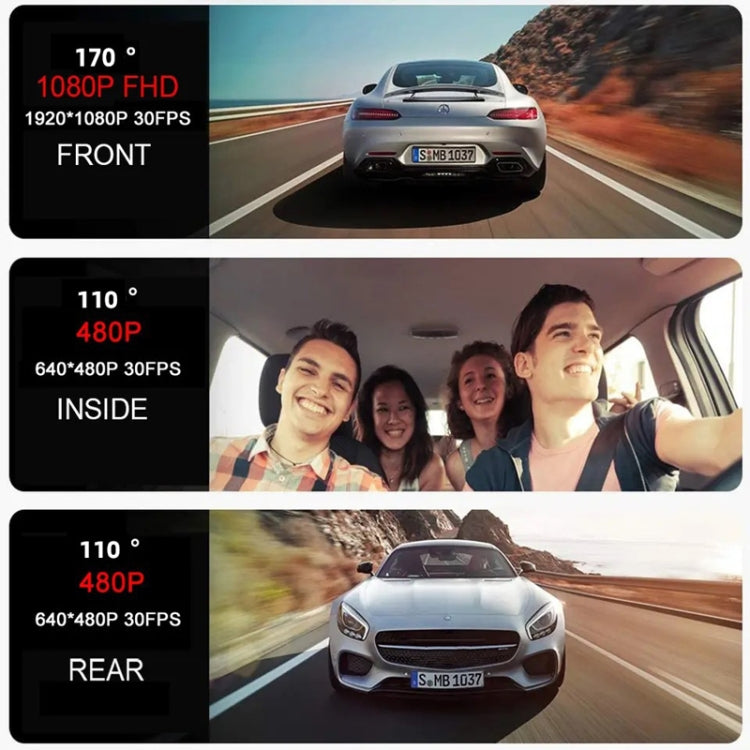 3 Lens HD 1080P Infrared Night Vision WIFI Mobile Phone Playback Driving Recorder - Car DVRs by PMC TechLife | Online Shopping South Africa | PMC TechLife | Buy Now Pay Later Mobicred