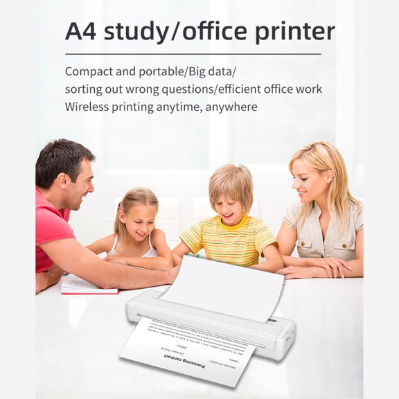 A4-XZ 203DPI A4 Home Portable Smart Wireless Inkless Thermal Printer(White)