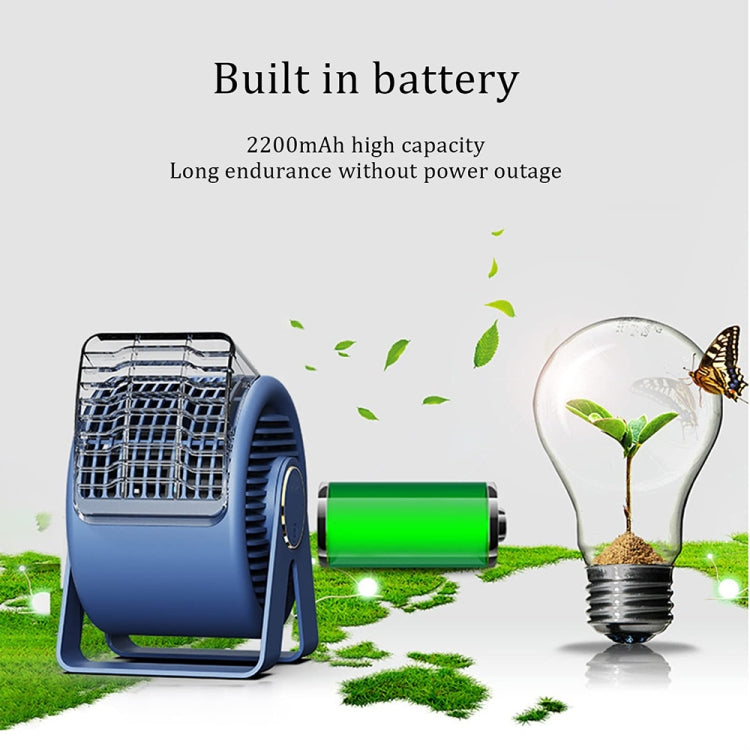 F7 Snail-shaped Desktop Mini Portable Bladeless Air Circulation Fan(Blue)
