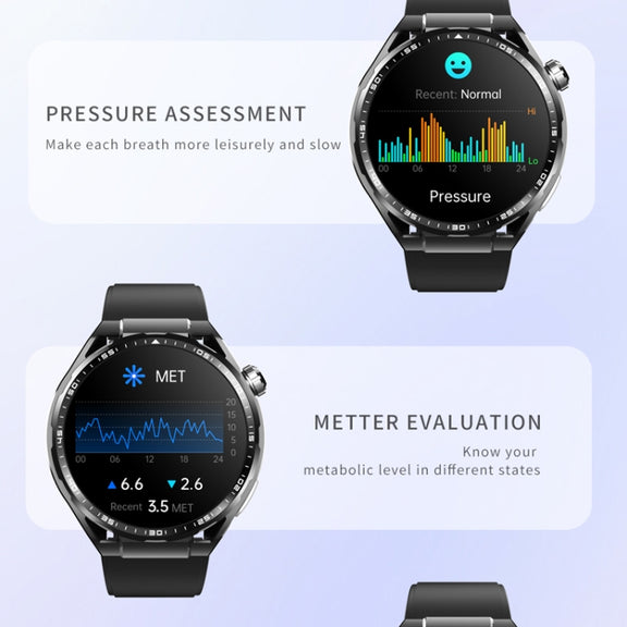 F200 Smart Health Watch ECG Electrocardiogram Blood Sugar Monitoring 1.55 Inch Round Screen, Color: Black Bamboo